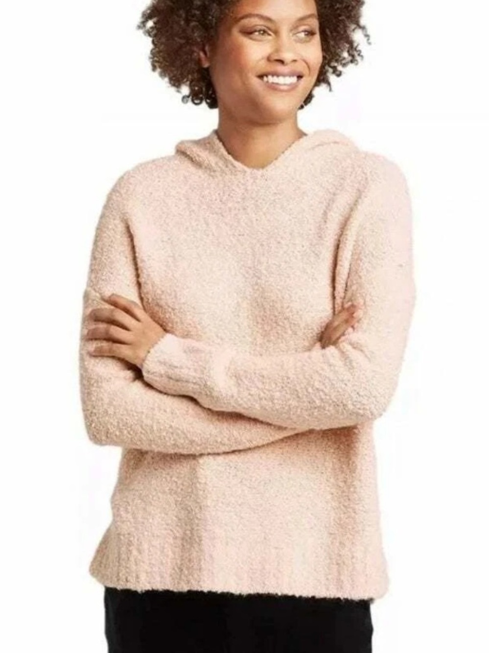 NWT A New Day Wool Blend Boucle Hoodie Sweatshirt Pullover